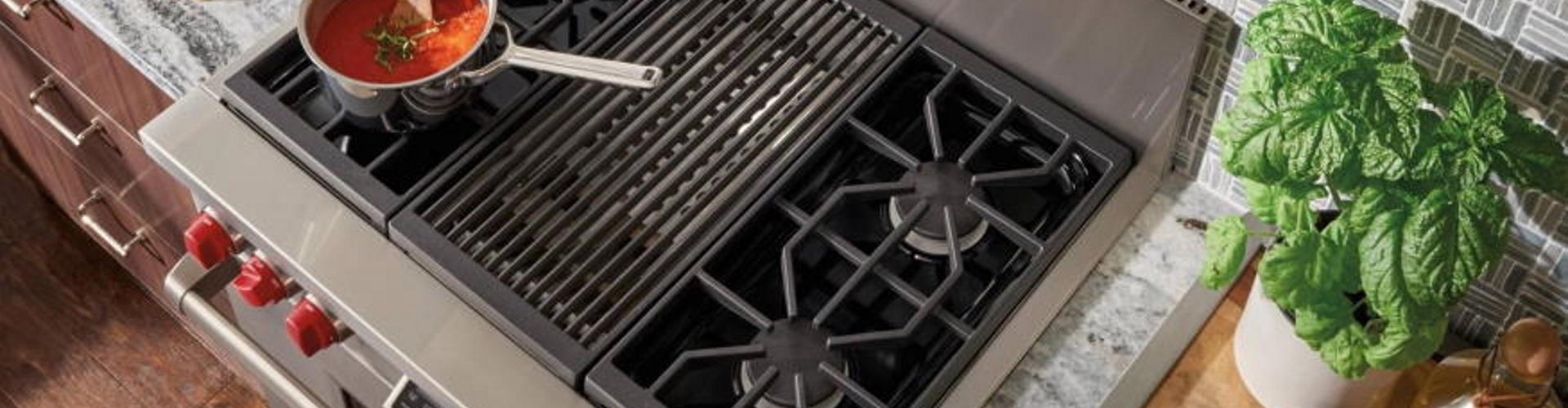 Wolf stove with gas burners